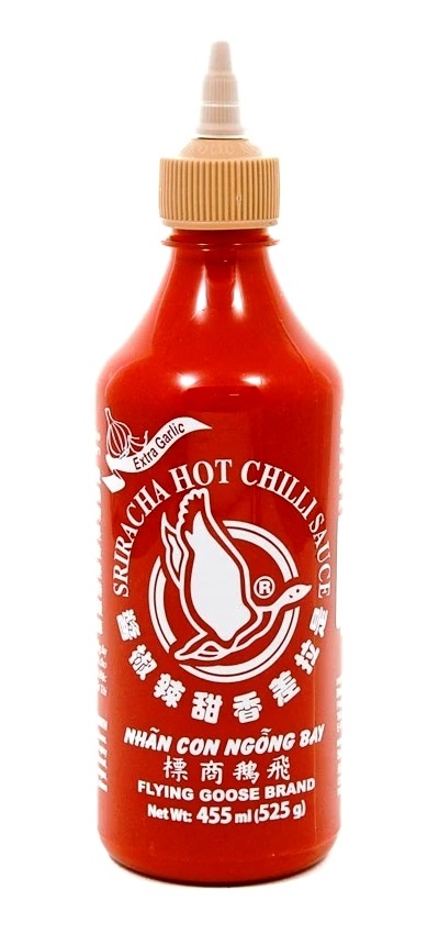Salsa al peperoncino Sriracha con aglio - Flying Goose 455ml.